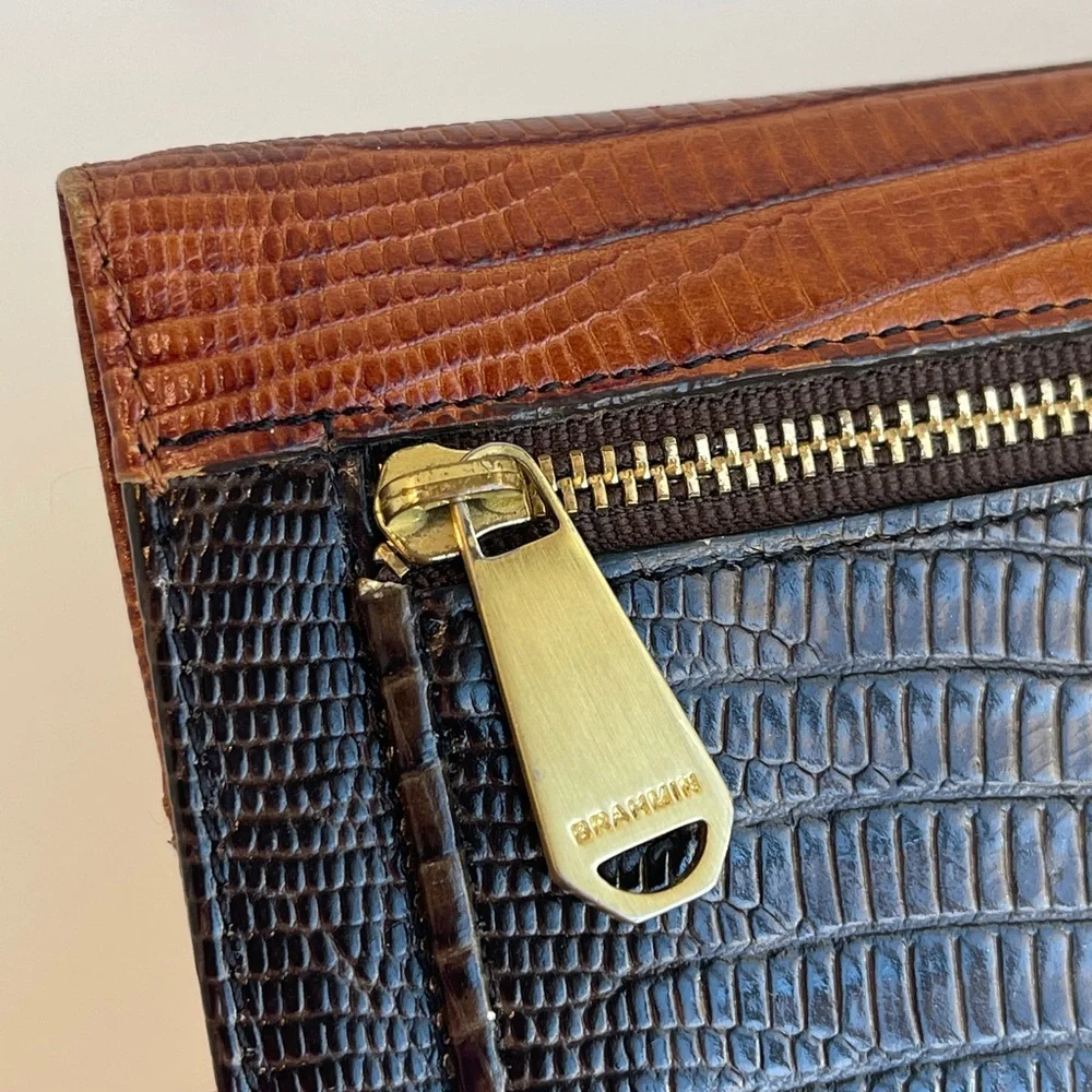 Brahmin Vintage Italian Leather Trifold Wallet